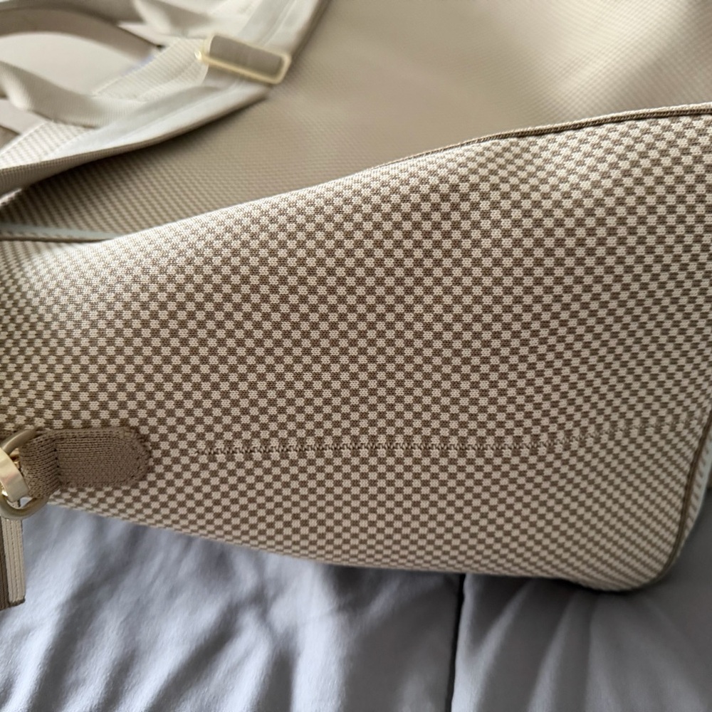 Rothy's mini check Tan and Cream weekender Bag - Picture 8 of 14